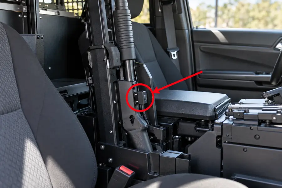 Illustration of gun lock with the monitored part marked