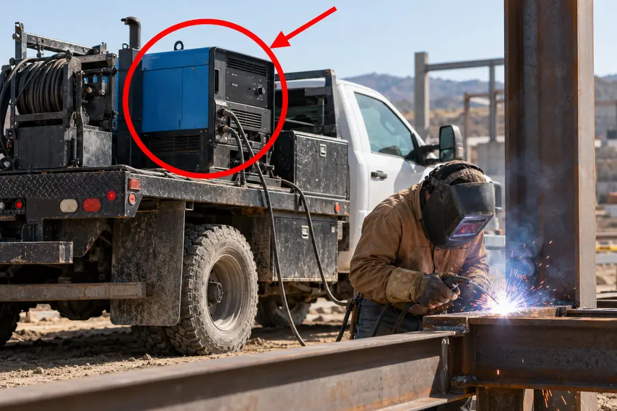 Illustration of welder with the monitored part marked