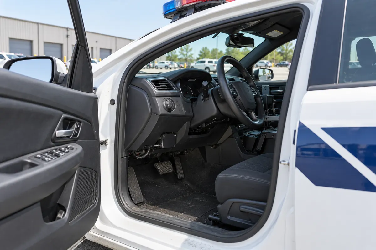 Illustration of police, fire and city vehicles
