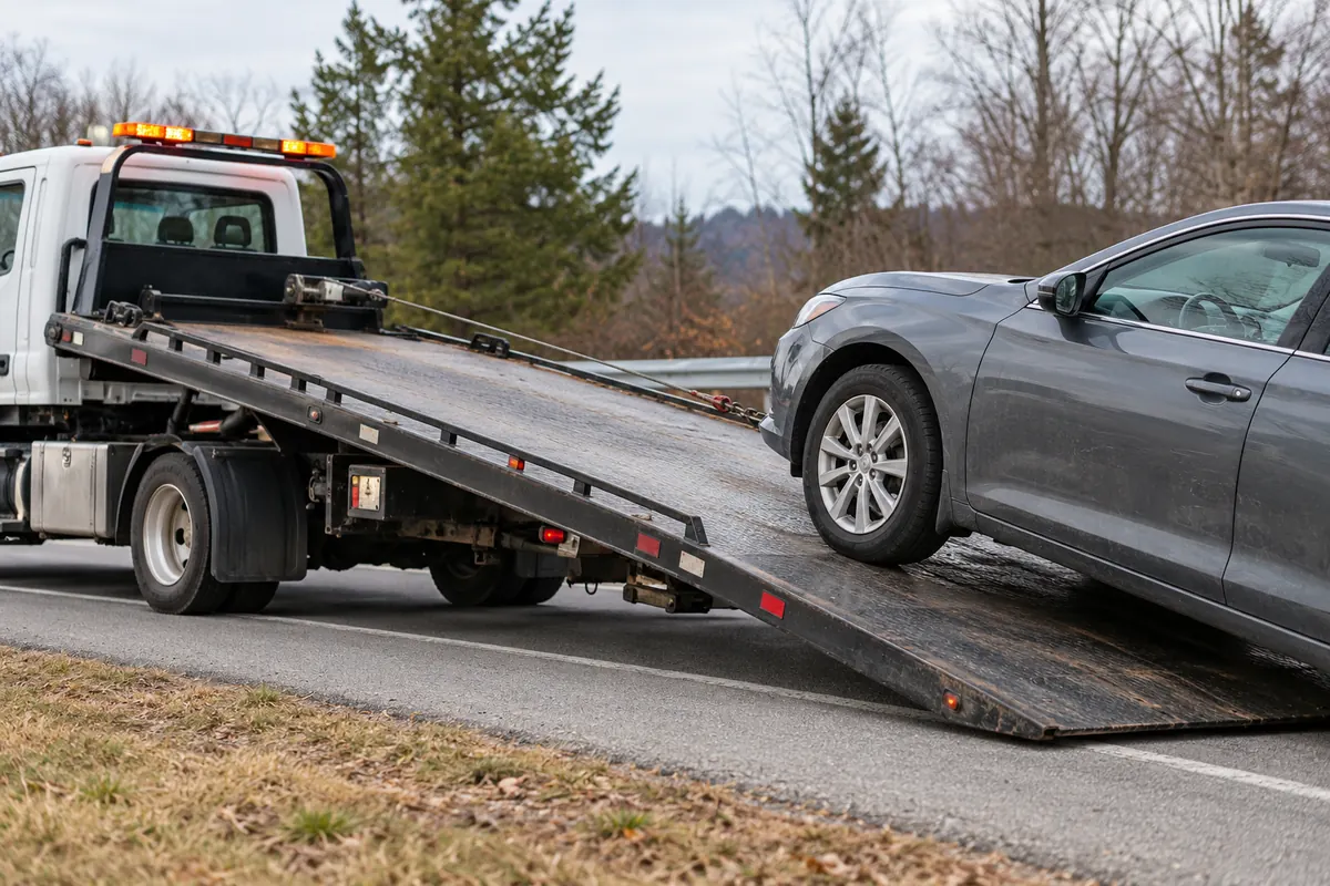 Illustration for rollback tow truck monitoring