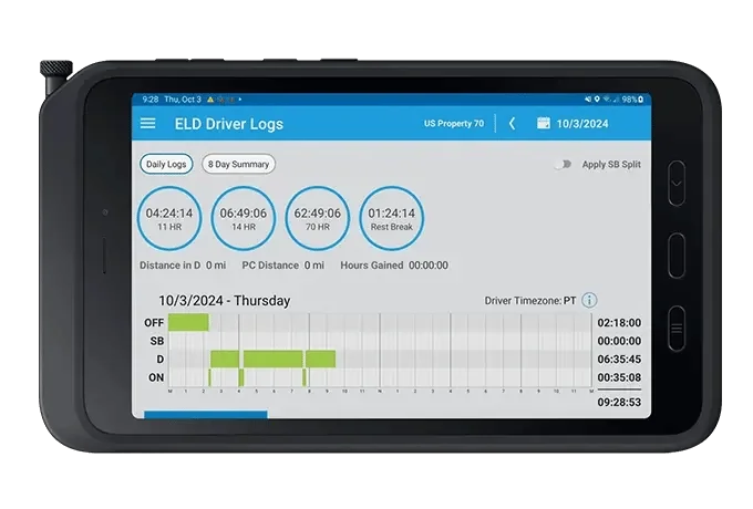 Zonar Samsung rugged driver tablet